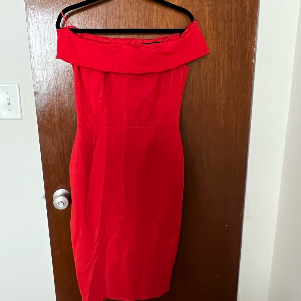 Zara basic off the shoulder red dress size medium